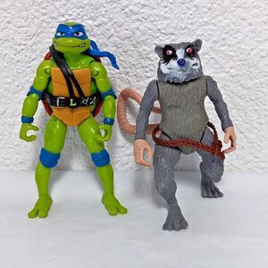 Teenage Mutant Ninja Turtles Movie Figures Splinter and Leonardo Movable Toys